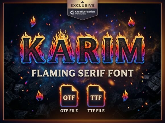 Karim: A Flaming Serif Font for Bold Web Design