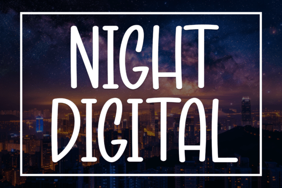 Night Digital Font for Creative Design